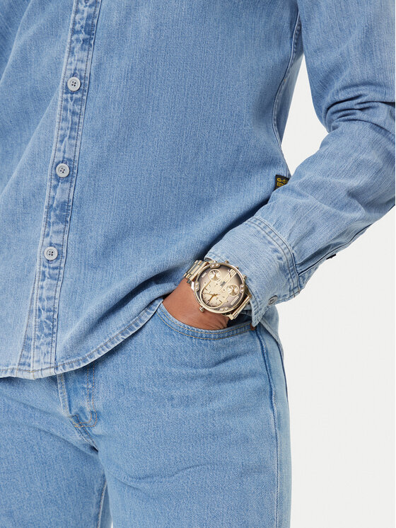 Diesel Pulkstenis Diesel Mr. Daddy Slim DZ7490 Zelta