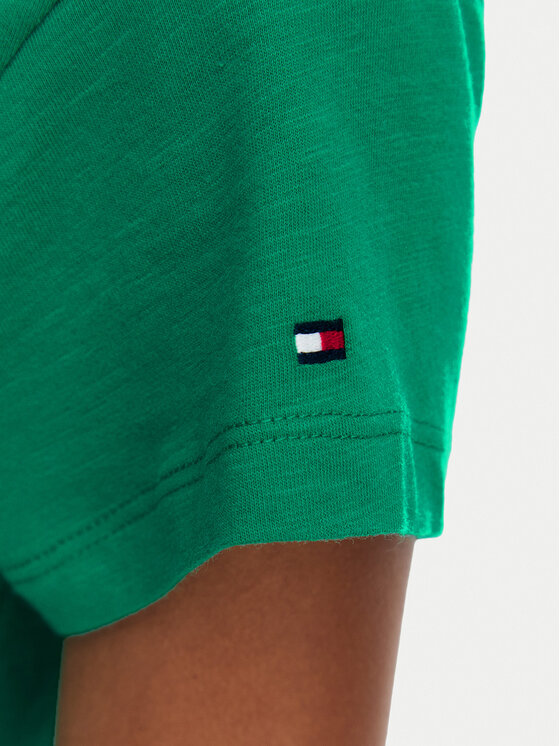 Tommy Hilfiger Tommy Hilfiger Camiseta WW0WW48702 Verde Slim Fit
