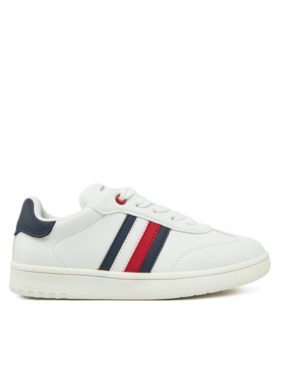 Tommy Hilfiger Laisvalaikio batai Tommy Hilfiger Stripe Low Cut Lace-Up Sneaker T3X9-33850-1355 M Balta