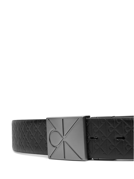 Calvin Klein Cinturón para hombre Calvin Klein Emblem Plaque W/ Aop 35Mm Adj/Re LV04D7083G Negro