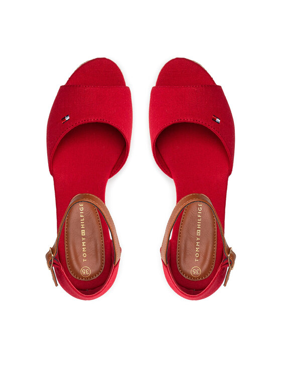 Tommy Hilfiger Espadrilky Tommy Hilfiger Rope Wedge Sandal T3A7-32185-0048 S Červená