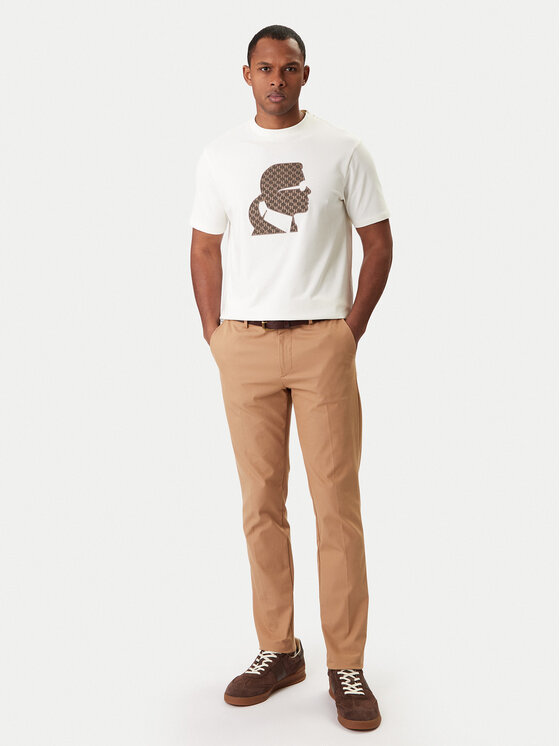 KARL LAGERFELD KARL LAGERFELD Camiseta 755055 561221 Écru Regular Fit