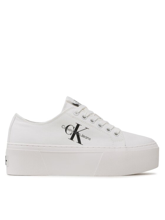 Scarpe sportive Calvin Klein Jeans Cupsole Low Txt YW0YW01033 Bianco
