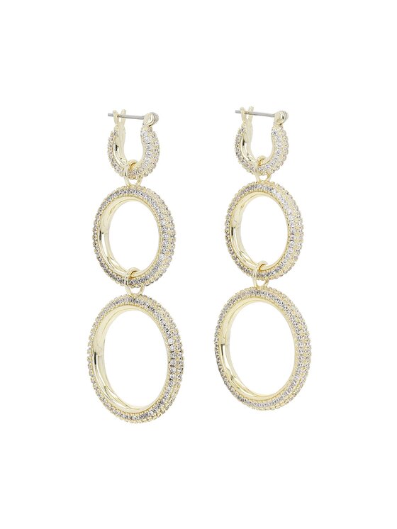 Kolczyki Luv AJ Triple Pave Hoops HOL22-E-TPH-G Złoty | Eobuwie.com.pl