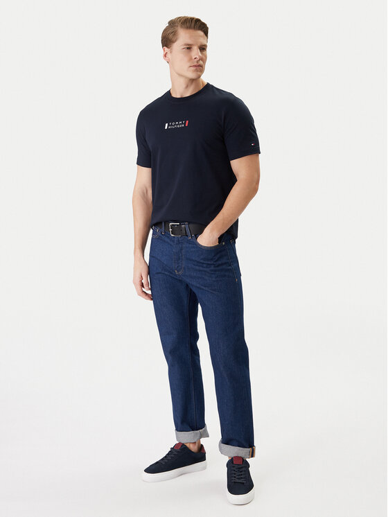 Tommy Hilfiger Tommy Hilfiger Camiseta Brand Love Small Center Tee MW0MW41453 Azul marino Regular Fit