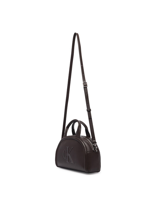 Calvin Klein Дамска чанта Calvin Klein Bold Ck Dome Crossbody LV04F3895G Тъмнокафяв