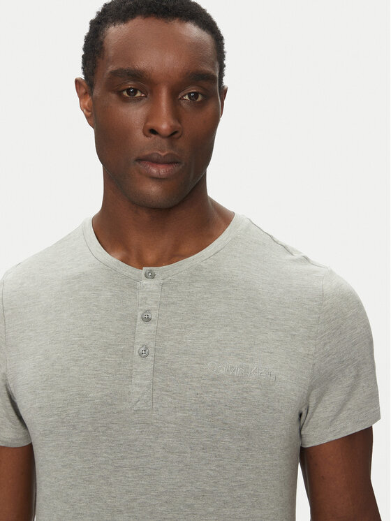 Calvin Klein Underwear Calvin Klein Underwear Majica Henley LV00NM2803 Siva Regular Fit