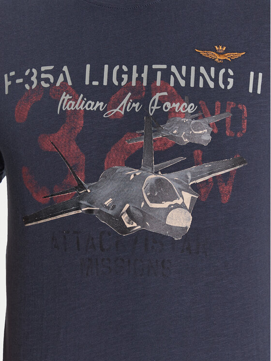 Aeronautica Militare Aeronautica Militare Camiseta 252TS2472UJ00708 Azul marino Regular Fit