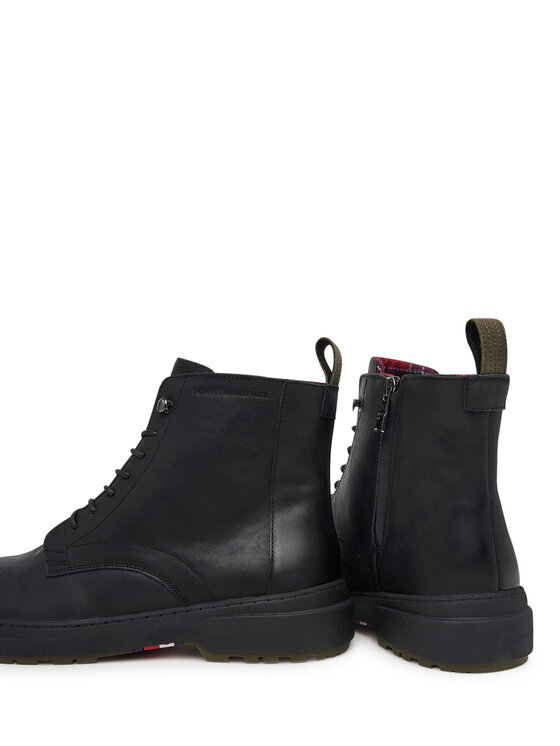Tommy Hilfiger Gležnjače Tommy Hilfiger Hilfiger Outdoor Warm Lth Boot FM0FM05960 Crna