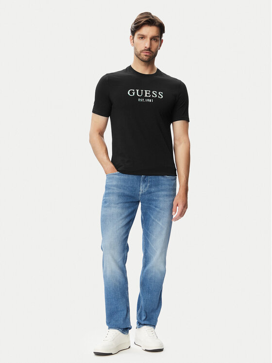 Guess Guess Футболка M4YI38 J1314 Чорний Slim Fit