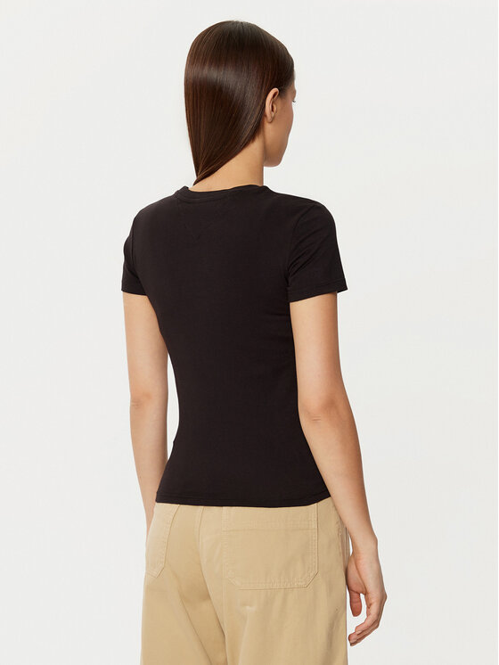 Tommy Jeans Tommy Jeans Póló DW0DW20459 Fekete Slim Fit