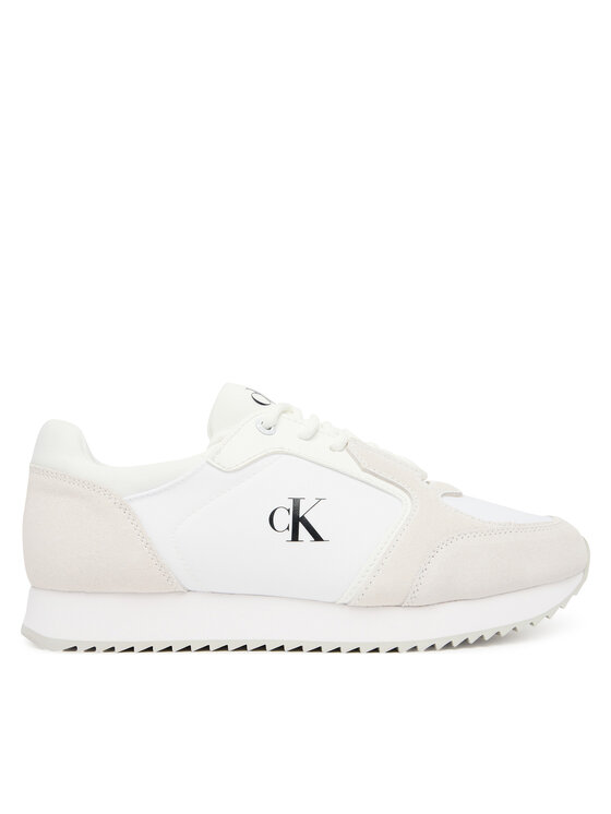 Calvin Klein Jeans Laisvalaikio batai Calvin Klein Jeans Runner Laceup Sock Mg Nylon Mix YW0YW01644 Balta