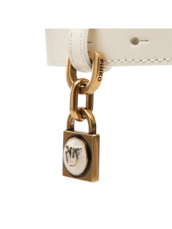 PINKO Moteriškas Diržas Pinko Love Lock H2 Belt AI 22-23 PLT01 1H213G Y5H7 Balta