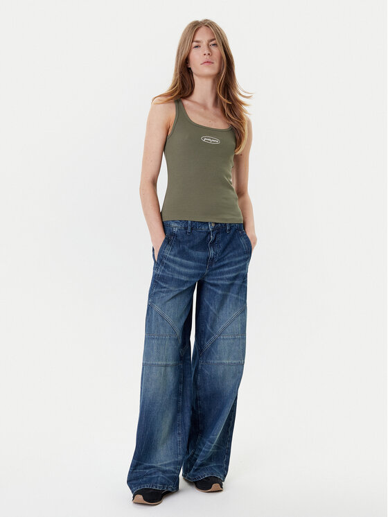 Guess Jeans Guess Jeans Τοπ W5YP35 KA0H1 Χακί Regular Fit
