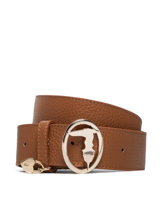 Trussardi Pasek Damski Trussardi Pre Belt 4cm Fibbia 75L00129 Brązowy