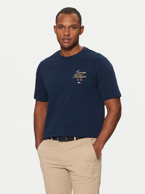 Tommy Hilfiger Tommy Hilfiger Majica MW0MW38334 Mornarsko modra Regular Fit