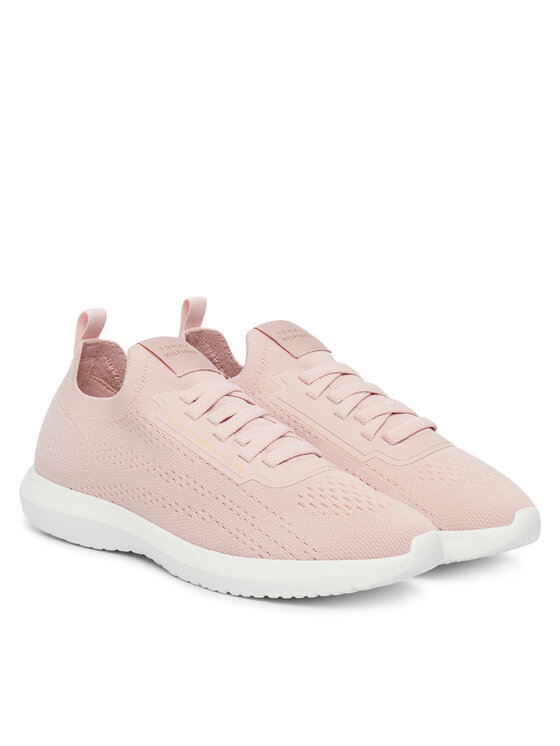 Tommy Hilfiger Sneakersy Tommy Hilfiger Th Knit Extralight Runner FW0FW09112 Světle béžová