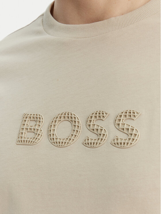 BOSS BOSS Camiseta TS_Terrace Logo 50559361 Beis Regular Fit