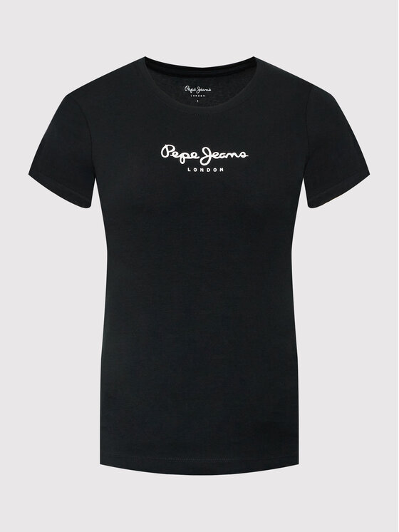 Pepe Jeans Pepe Jeans Футболка New Virginia PL505202 Чорний Slim Fit