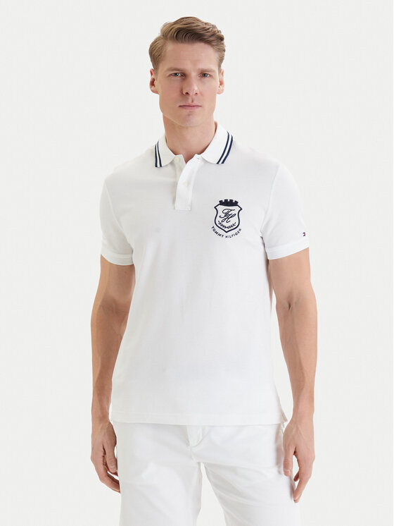 Tommy Hilfiger Tommy Hilfiger Polo Badge MW0MW43061 Blanco Regular Fit