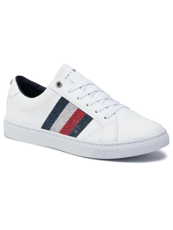 Tommy Hilfiger Сникърси Tommy Hilfiger Crystal Leather Casual Sneaker FW0FW04299 Бял