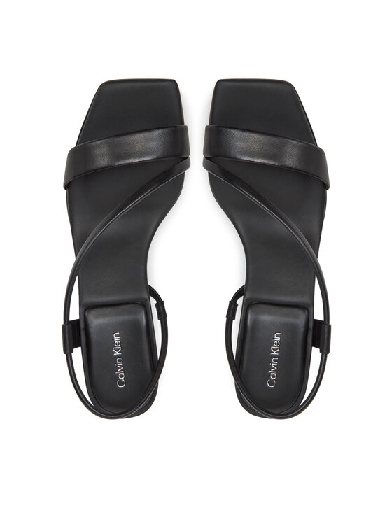Calvin Klein Sandale Calvin Klein Heel Sandal 50 Squared Lth HW0HW02534 Negru