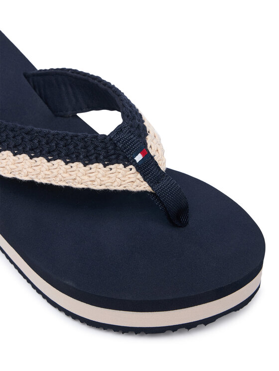 Tommy Hilfiger Žabky Tommy Hilfiger Th Wedge Crochet Summer Sandal FW0FW09420 Tmavomodrá