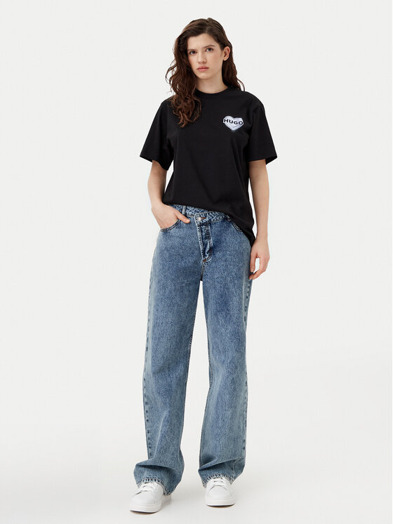 HUGO HUGO Camiseta Vintage 50534545 Negro Boxy Fit
