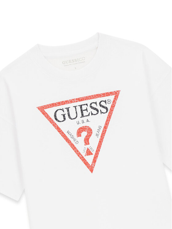 Guess Guess Majica L6GI18 K8HM4 Bela Relaxed Fit