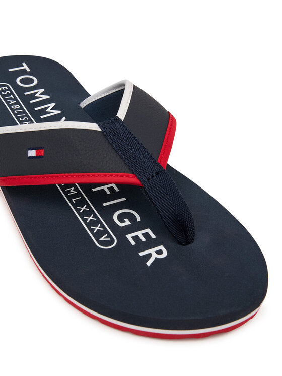 Tommy Hilfiger Japonki Tommy Hilfiger Tumble Beach Sandal FM0FM05710 Granatowy
