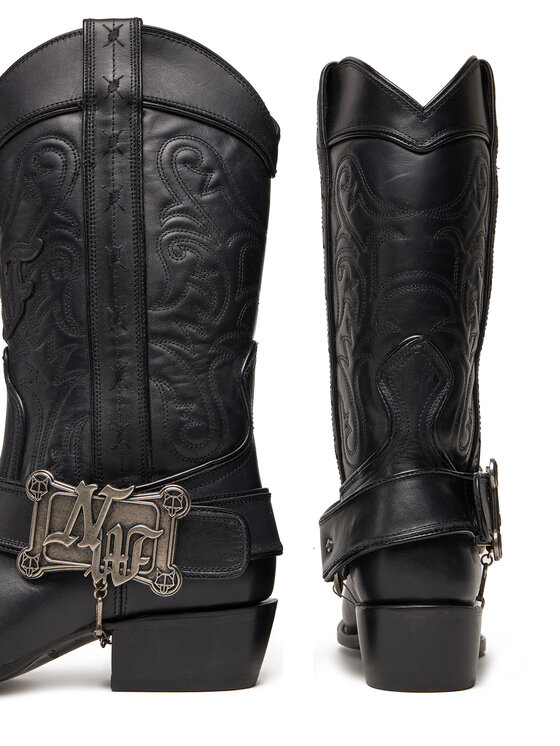 Naked Wolfe Kovbojské topánky Naked Wolfe THE OUTLAW BOOT Čierna