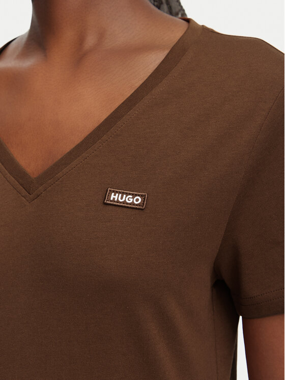 HUGO HUGO Camiseta Classic 50513667 Marrón Slim Fit