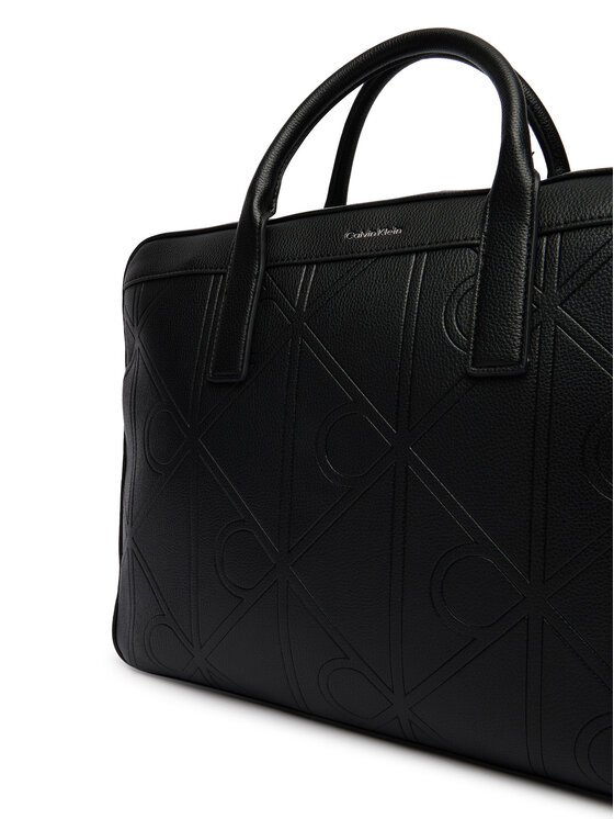 Calvin Klein Brašna na notebook Calvin Klein Emblem Aop Emboss Commuter LV04D3329G Černá