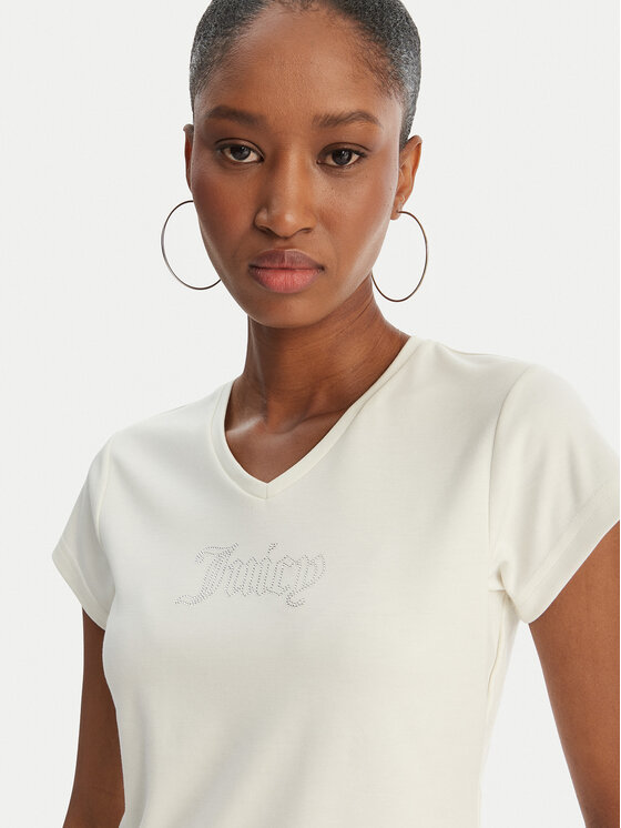 Juicy Couture Juicy Couture Camiseta Capped JCWCT126318 Écru Slim Fit
