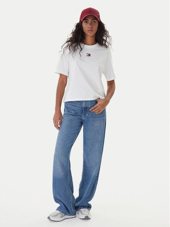 Tommy Jeans Tommy Jeans Camiseta Badge DW0DW22202 Écru Boxy Fit