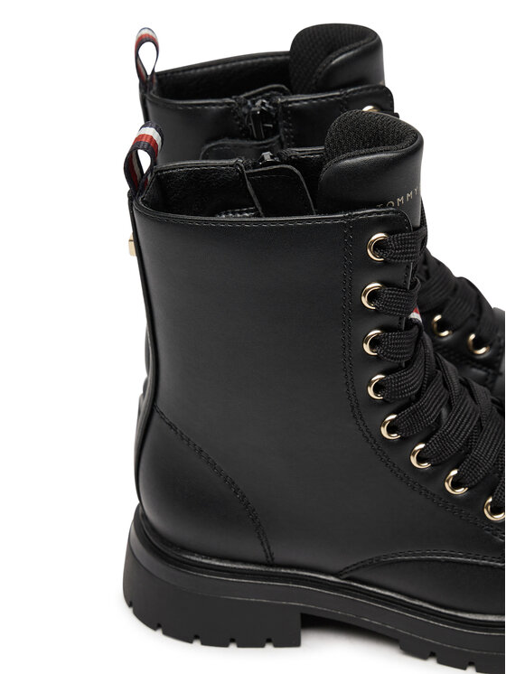 Tommy Hilfiger Trapper stila apavi Tommy Hilfiger Lace-Up Bootie T3A5-33569-1351 M Melns