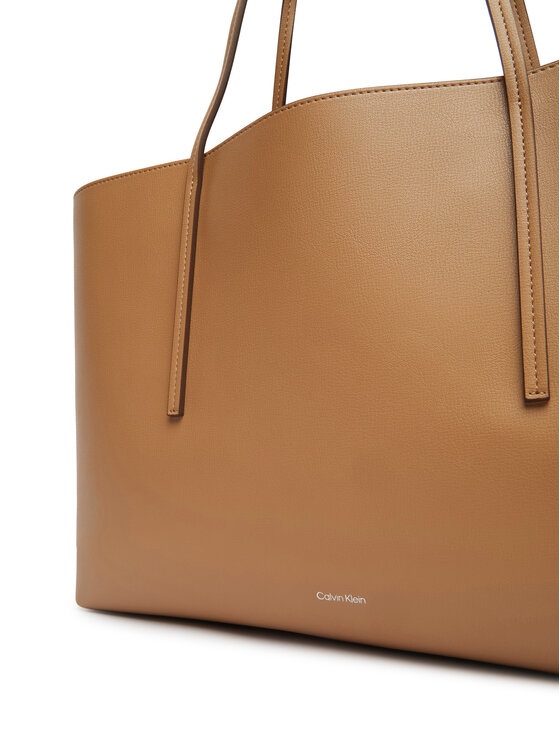 Calvin Klein Torebka Calvin Klein Foil Logo Tote LV04F3274G Beżowy