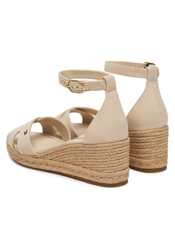 Tommy Hilfiger Alpargatas Tommy Hilfiger Mid Wedge Espad X Cross FW0FW09332 Beis