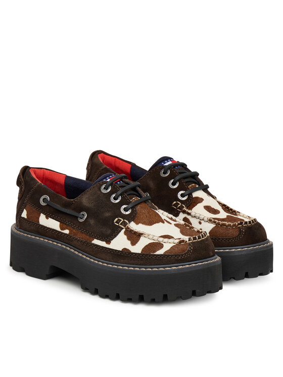 Tommy Jeans Scarpe basse Tommy Jeans Archive '01 Calf Hair EN0EN03004 Marrone