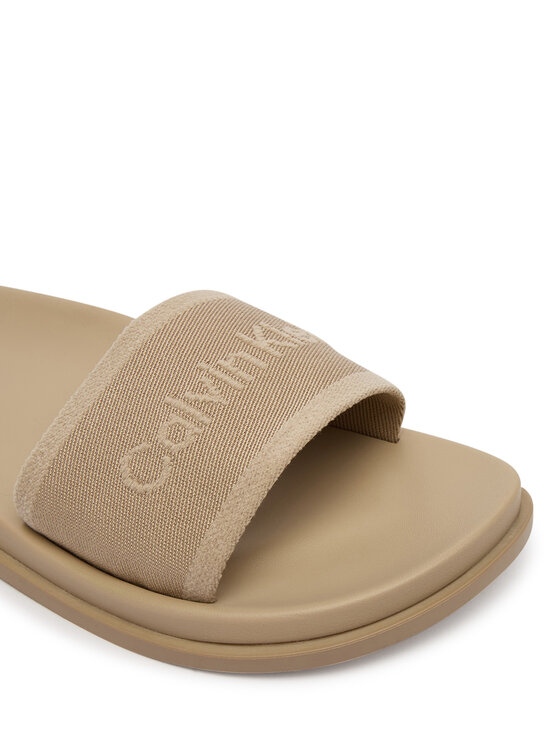 Calvin Klein Klapki Calvin Klein City Sandal Mule Webbing HW0HW02887 Beżowy