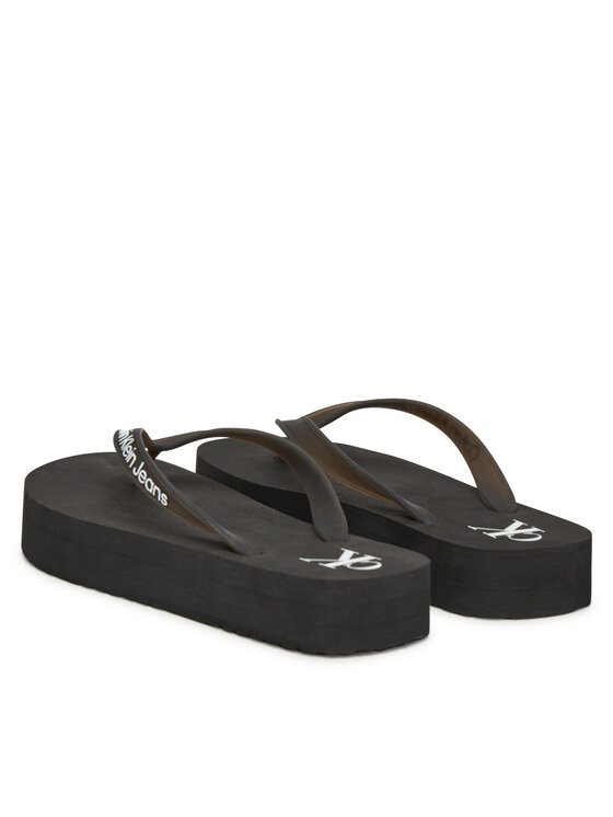 Calvin Klein Jeans Čības uz pirksta Calvin Klein Jeans Beach Sandal Flatform Tpu YW0YW01830 Melns