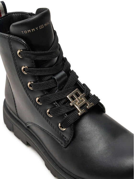 Tommy Hilfiger Ορειβατικά παπούτσια Tommy Hilfiger Lace-Up Bootie T1A5-33561-1351 S Μαύρο