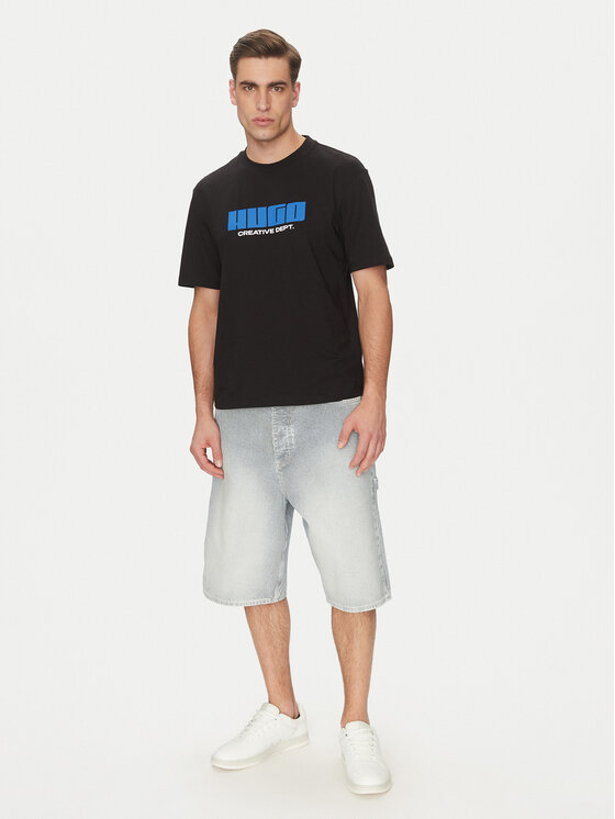 HUGO HUGO Póló Newromi 50542934 Fekete Regular Fit