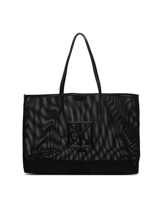 Calvin Klein Torbica Calvin Klein Emblem Mesh Xl Tote LV04F3422G Crna