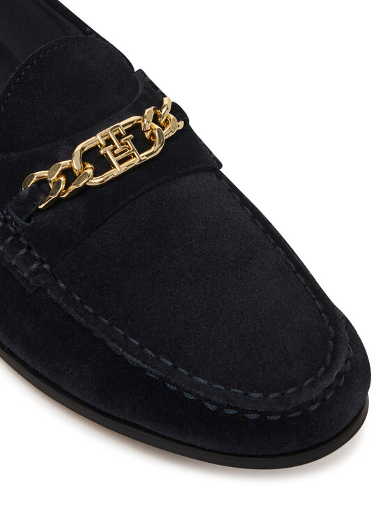 Tommy Hilfiger Мокасини Tommy Hilfiger Th Chain Suede Loafer FW0FW09327 Тъмносин