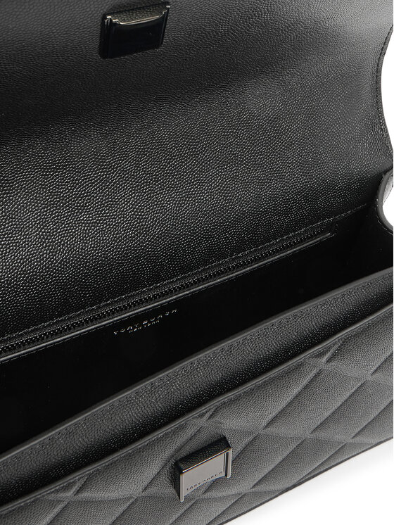 Tory Burch Ročna torba Tory Burch Fleming Soft Grain Convertible Shoulder Bag 169791 Črna