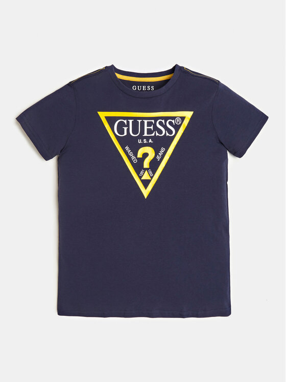 Guess Guess Majica L73I55 K8HM0 Mornarsko modra Regular Fit