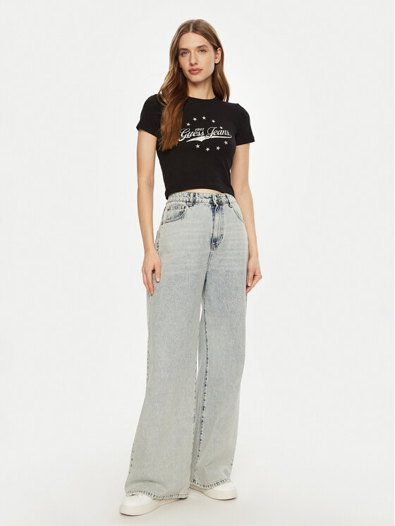 Guess Jeans Guess Jeans Футболка W5RI59 J1314 Чорний Regular Fit