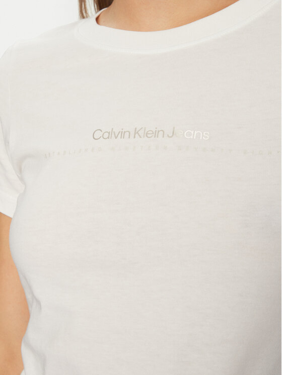 Calvin Klein Jeans Calvin Klein Jeans T-shirt Institutional Graphic J20J224990 Bijela Slim Fit