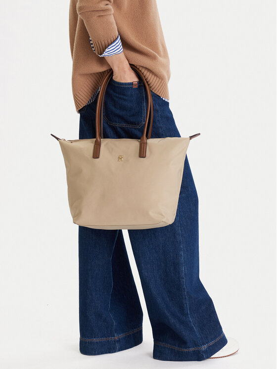 Tommy Hilfiger Kabelka Tommy Hilfiger Popette Tote AW0AW17711 Hnedá